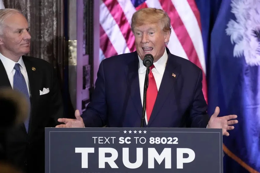 Cựu Tổng thống Mỹ Donald Trump phát biểu tại sự kiện vận động tranh cử tổng thống Mỹ ở bang South Carolina. Ảnh: Alex Brandon/AP