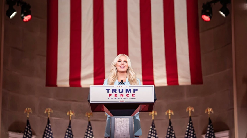 Cô Tiffany Trump tại buổi vận động tranh cử cho cựu Tổng thống Mỹ Donald Trump vào năm 2020. Ảnh: TWITTER Cô Tiffany Trump tại buổi vận động tranh cử cho cựu Tổng thống Mỹ Donald Trump vào năm 2020. Ảnh: TWITTER