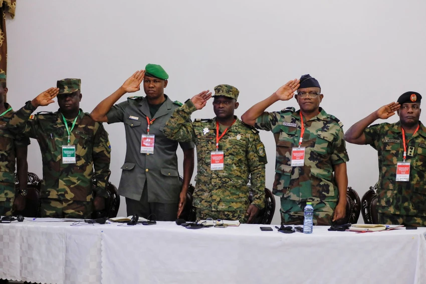 Lãnh đạo quốc phòng của các nước thành viên ECOWAS tại cuộc họp bàn về can thiệp quân sự ở Niger hôm 17-8 ở thủ đô Accra (Ghana). Ảnh: Francis Kokoroko/REUTERS Lãnh đạo quốc phòng của các nước thành viên ECOWAS tại cuộc họp bàn về can thiệp quân sự ở Niger hôm 17-8 ở thủ đô Accra (Ghana). Ảnh: Francis Kokoroko/REUTERS