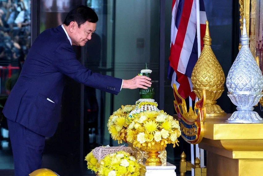 Cựu Thủ tướng Thái Lan Thaksin Shinawatra hôm 22-8. Ảnh: REUTERS Cựu Thủ tướng Thái Lan Thaksin Shinawatra hôm 22-8. Ảnh: REUTERS