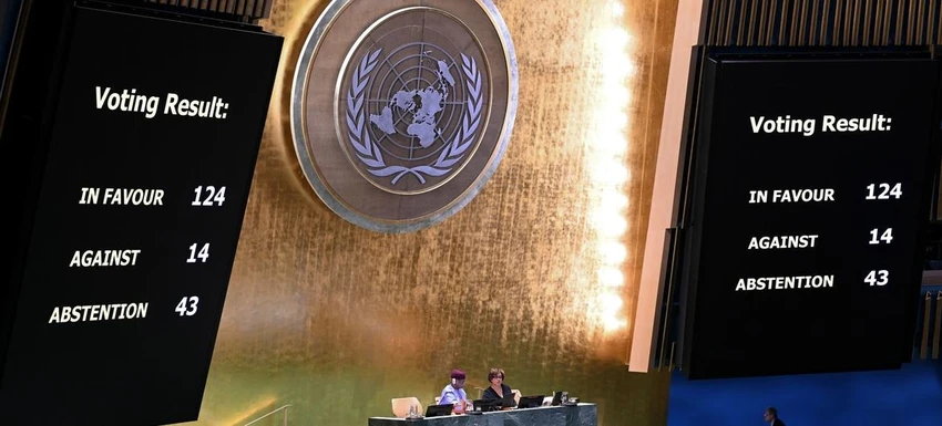 LHQ thông qua nghị quyết yêu cầu Israel rút khỏi các vùng lãnh thổ Palestine bị chiếm đóng.jpg