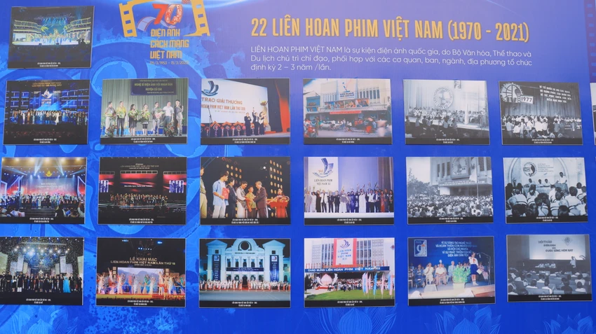 Triển lãm giới thiệu hơn 200 bức ảnh về những sự kiện, tác phẩm và chân dung nghệ sĩ tiêu biểu. Ảnh: VÕ THƠ