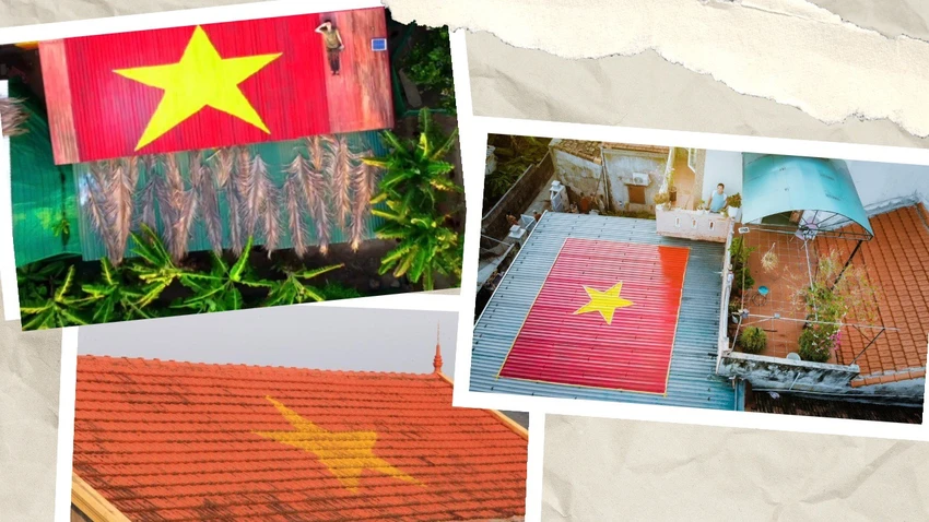 Biến mái nhà thành lá cờ Tổ Quốc