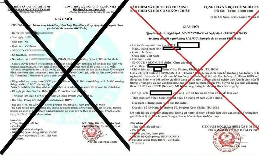 Xuất hiện “Giấy mời BHXH” giả có dấu đỏ và chữ ký lãnh đạo, BHXH TP.HCM cảnh báo người dân cảnh giác.