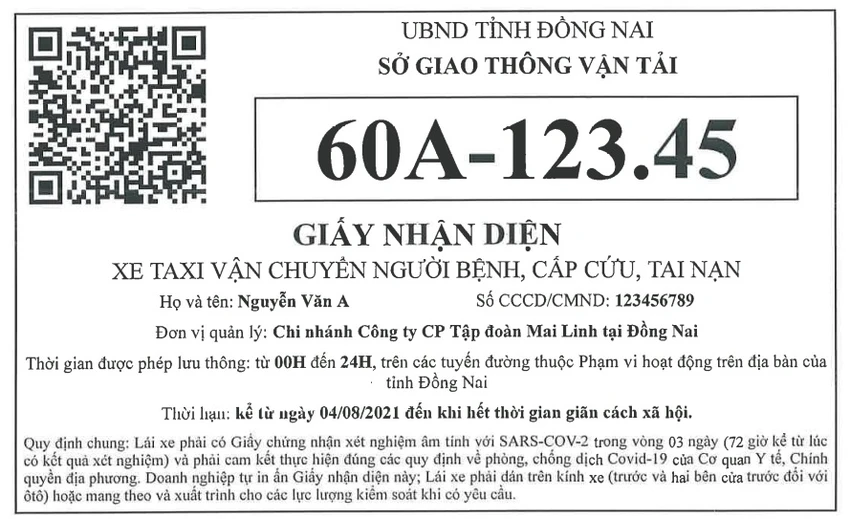 Đồng Nai cấp phép 4 hãng taxi chuyên chở người dân đi bệnh viện ảnh 1 Đồng Nai cấp phép 4 hãng taxi chuyên chở người dân đi bệnh viện ảnh 1
