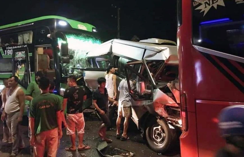 Hiện trường vụ tai nạn.