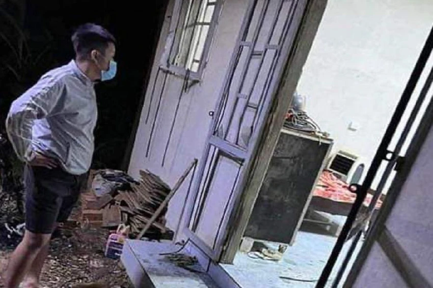 Hiện trường căn nhà xảy ra vụ án. Ảnh: CTV