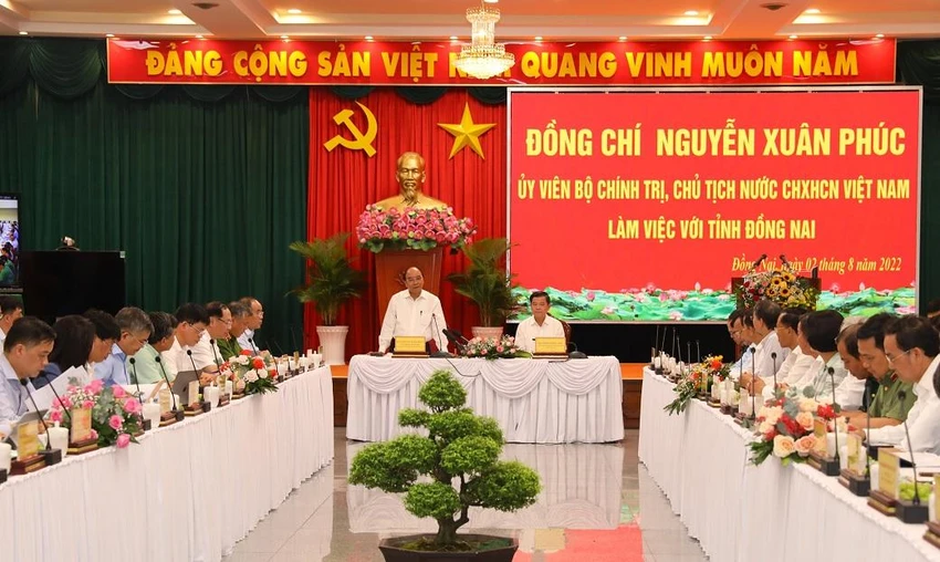 Chủ tịch nước Nguyễn Xuân Phúc phát biểu chỉ đạo tại buổi làm việc. Ảnh: Vũ Hội. Chủ tịch nước Nguyễn Xuân Phúc phát biểu chỉ đạo tại buổi làm việc. Ảnh: Vũ Hội.
