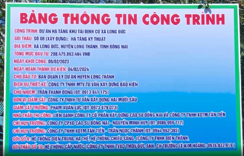 Thông tin khu tái định cư đầu tiên cho dự án đường cao tốc Biên Hòa - Vũng Tàu. Ảnh: VH. Thông tin khu tái định cư đầu tiên cho dự án đường cao tốc Biên Hòa - Vũng Tàu. Ảnh: VH.
