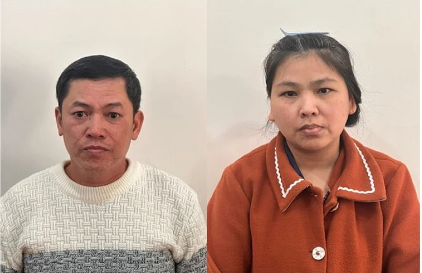 hình ảnh 2 vợ chồng thực hiện hành vi lừa đảo chiếm đoạt tài sản