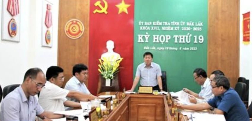 Ủy ban Kiểm tra Tỉnh ủy Đắk Lắk họp xử lý kỷ luật nhiều cán bộ. Ảnh: CTV Ủy ban Kiểm tra Tỉnh ủy Đắk Lắk họp xử lý kỷ luật nhiều cán bộ. Ảnh: CTV