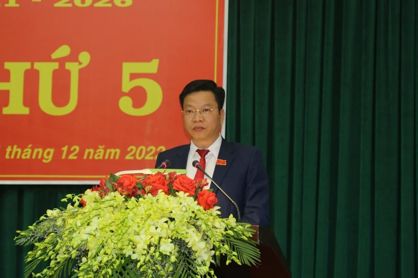 Ông Lưu Văn Trung, Chủ tịch HĐND tỉnh Đắk Nông phát biểu khai mạc kỳ họp. Ảnh: NH