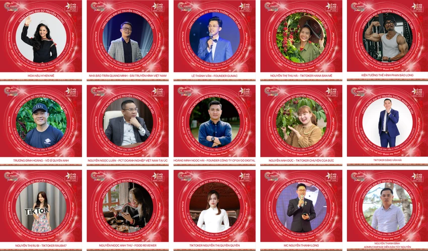 Những nhân vật nổi tiếng tham gia quảng bá hình ảnh tại Lễ hội cà phê Buôn Ma Thuột lần thứ tám năm 2023. Ảnh: Ban tổ chức cung cấp Những nhân vật nổi tiếng tham gia quảng bá hình ảnh tại Lễ hội cà phê Buôn Ma Thuột lần thứ tám năm 2023. Ảnh: Ban tổ chức cung cấp