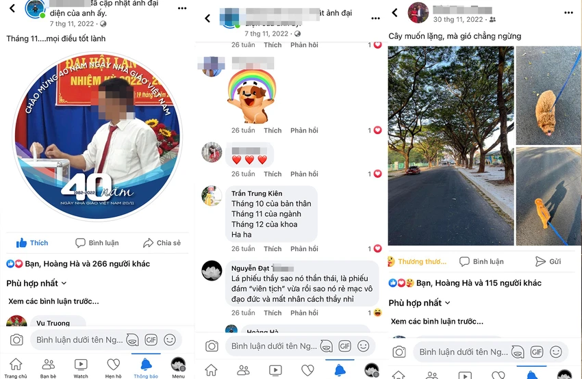 Dòng trạng thái, bình luận của giáo viên trường THPT Chu Văn An. Ảnh chụp từ màn hình Dòng trạng thái, bình luận của giáo viên trường THPT Chu Văn An. Ảnh chụp từ màn hình