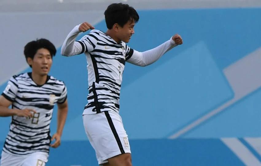 Cho Young-wook (U-23 Hàn Quốc) lên ngôi vua phá lưới với ba bàn và một kiến tạo. Ảnh: AFC