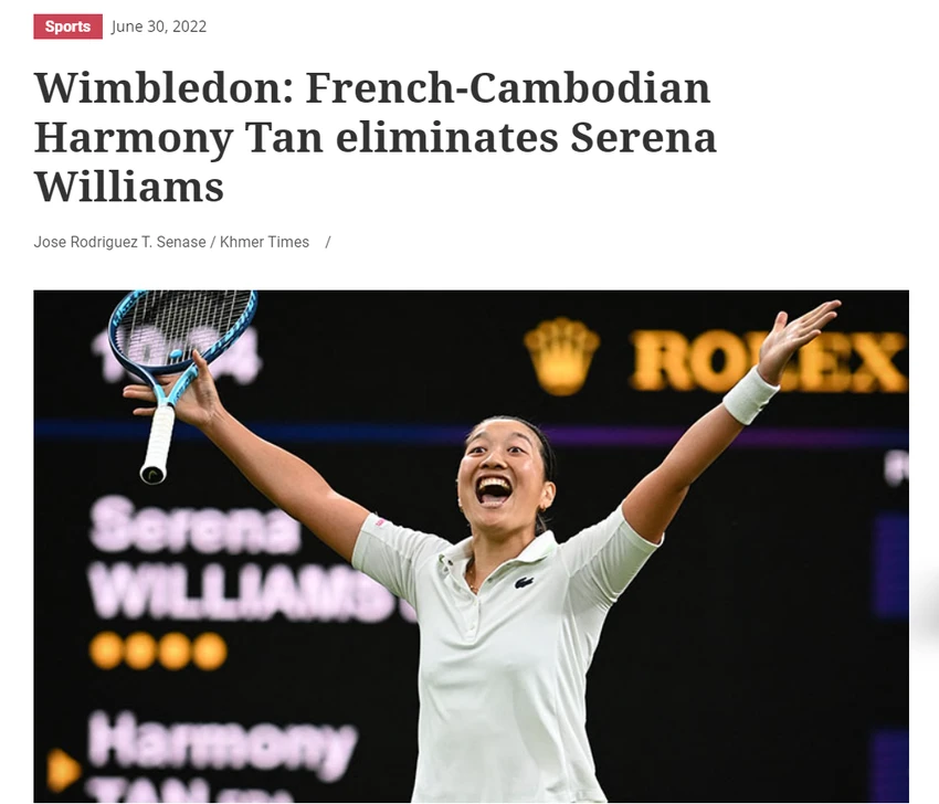 Báo Campuchia nhận Harmony Tan có dòng máu Khmer. Ảnh: K.T Báo Campuchia nhận Harmony Tan có dòng máu Khmer. Ảnh: K.T