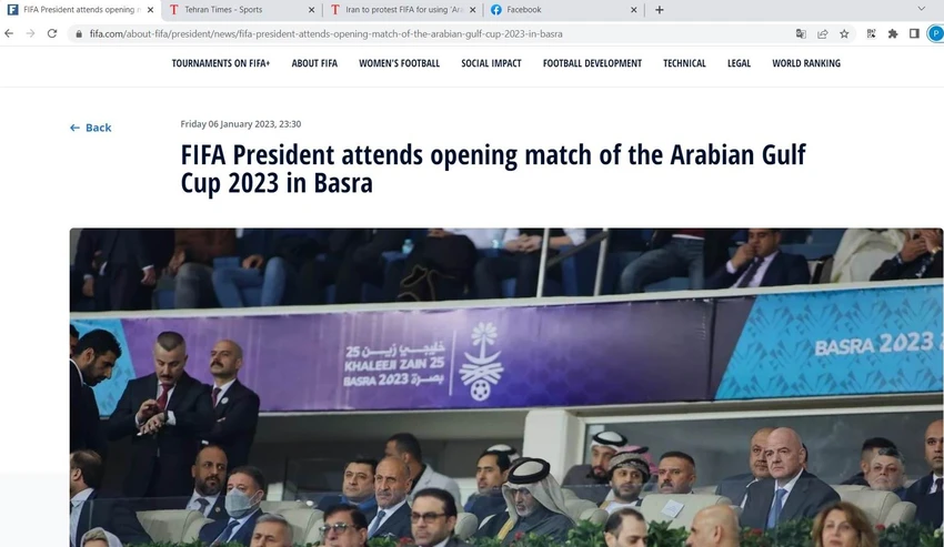 Iran phản đối FIFA đưa tên giải “sai” lên trang web ảnh 1 Iran phản đối FIFA đưa tên giải “sai” lên trang web ảnh 1