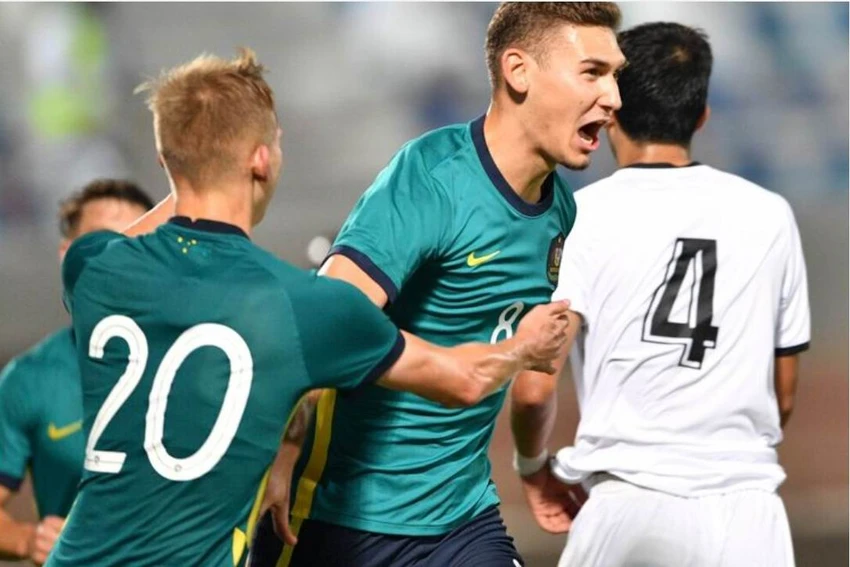 Gabriel Popovic tay săn bàn chủ lực của U-20 Úc. Ảnh: CTP