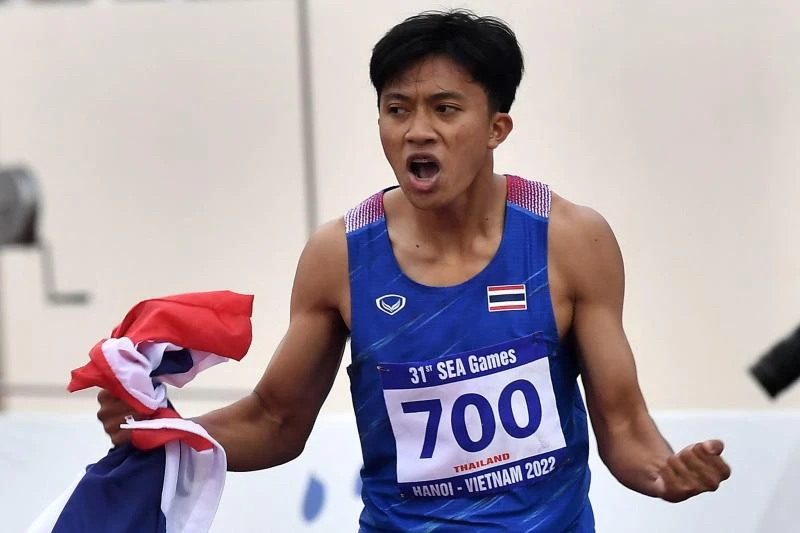 Tay chạy Puripol Boonson từng làm mưa làm gió ở cự ly ngắn SEA Games 31 tại Mỹ Đình. Ảnh: CTP Tay chạy Puripol Boonson từng làm mưa làm gió ở cự ly ngắn SEA Games 31 tại Mỹ Đình. Ảnh: CTP
