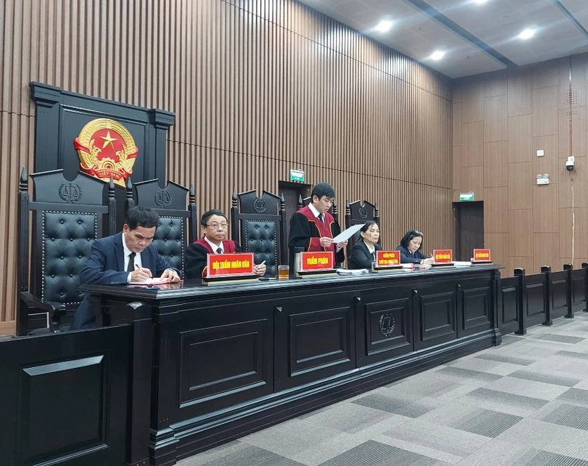 Hội đồng xét xử tuyên án. Ảnh: CTV Hội đồng xét xử tuyên án. Ảnh: CTV