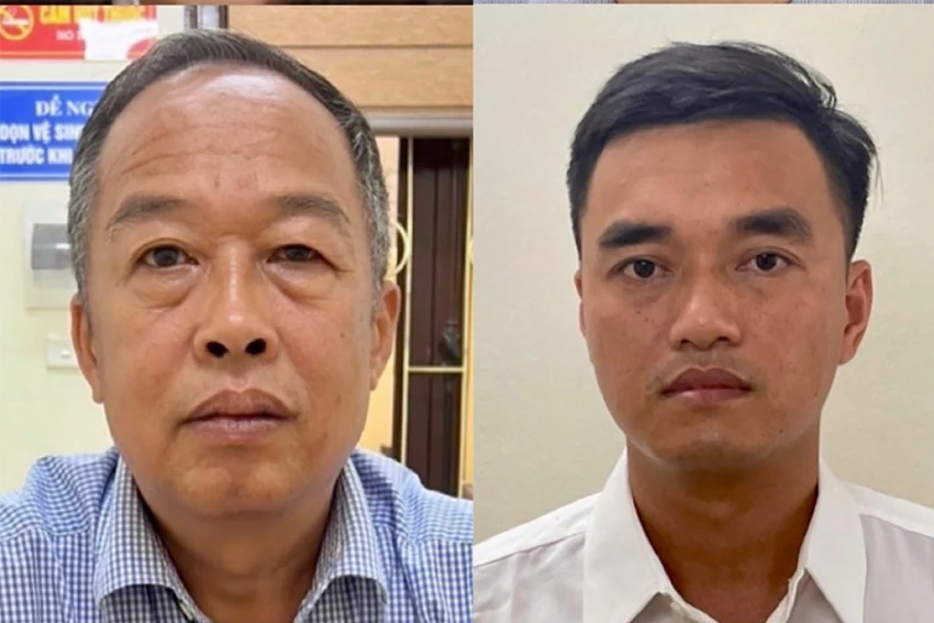 Hai bị can Trần Văn Dự (trái) và Vũ Sỹ Cường. Ảnh: BCA Hai bị can Trần Văn Dự (trái) và Vũ Sỹ Cường. Ảnh: BCA