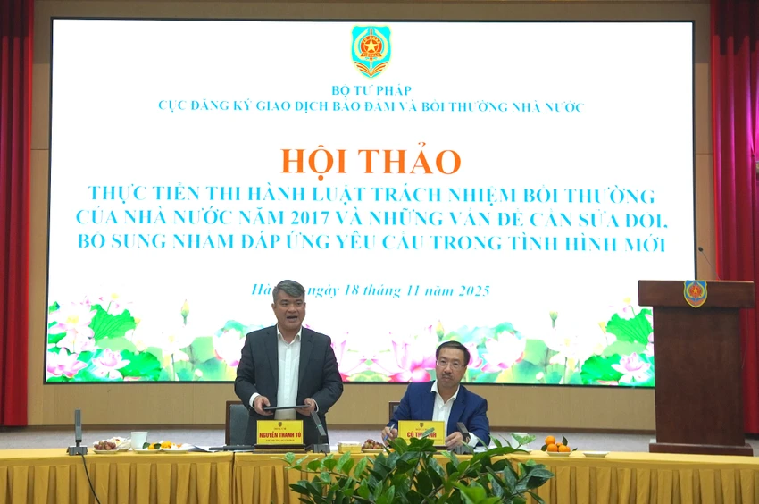 trách nhiệm bồi thường nhà nước Thứ trưởng Nguyễn Thanh Tú bế mạc Hội thảo - Ảnh PV.JPG