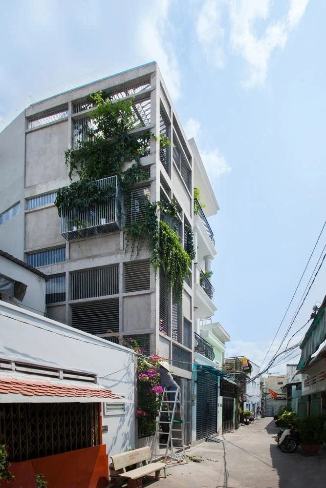 Công trình được thiết kế bởi nhóm thiết kế k59 atelier có diện tích 220 m².