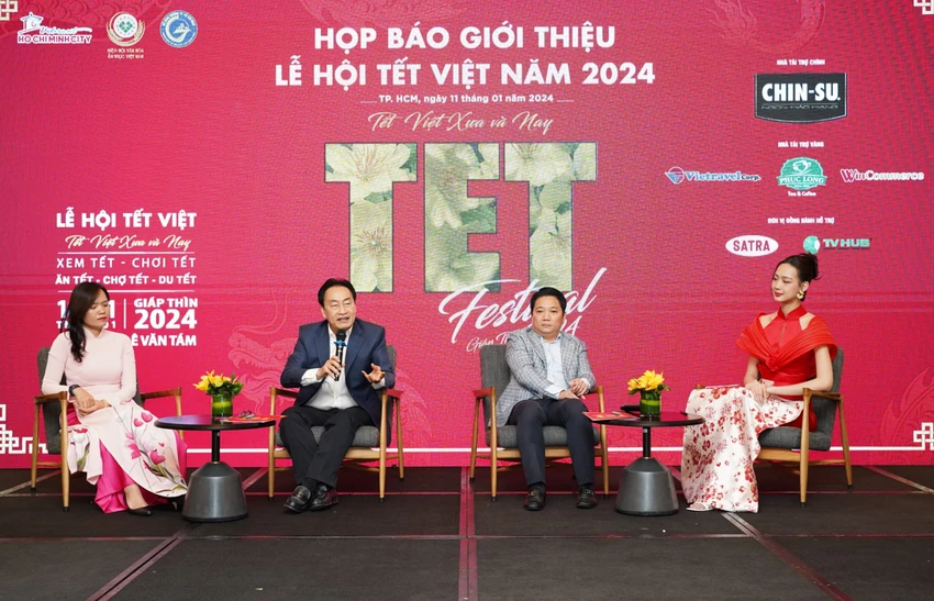 Buổi họp báo giới thiệu lễ hội Tết Việt năm 2024. Ảnh: Thu Trinh.