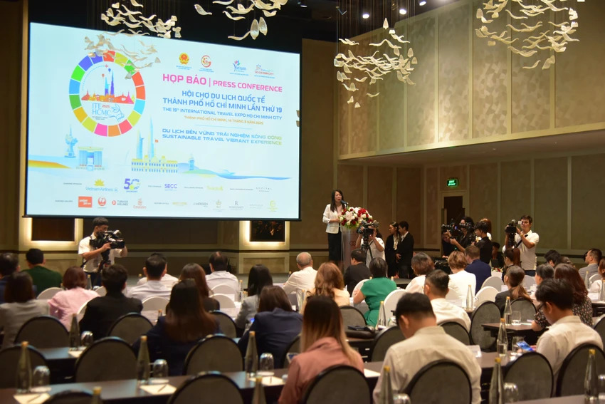 Họp báo hội chợ Du lịch quốc tế TP.HCM năm 2025. Ảnh: TT.