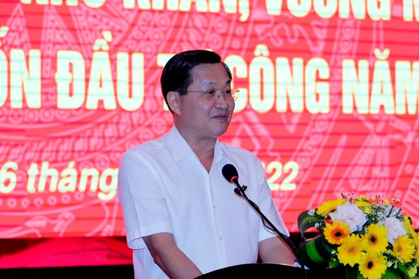 Phó Thủ tướng Lê Minh Khái kết luận cuộc họp chiều 16-5. Ảnh: NHẪN NAM Phó Thủ tướng Lê Minh Khái kết luận cuộc họp chiều 16-5. Ảnh: NHẪN NAM
