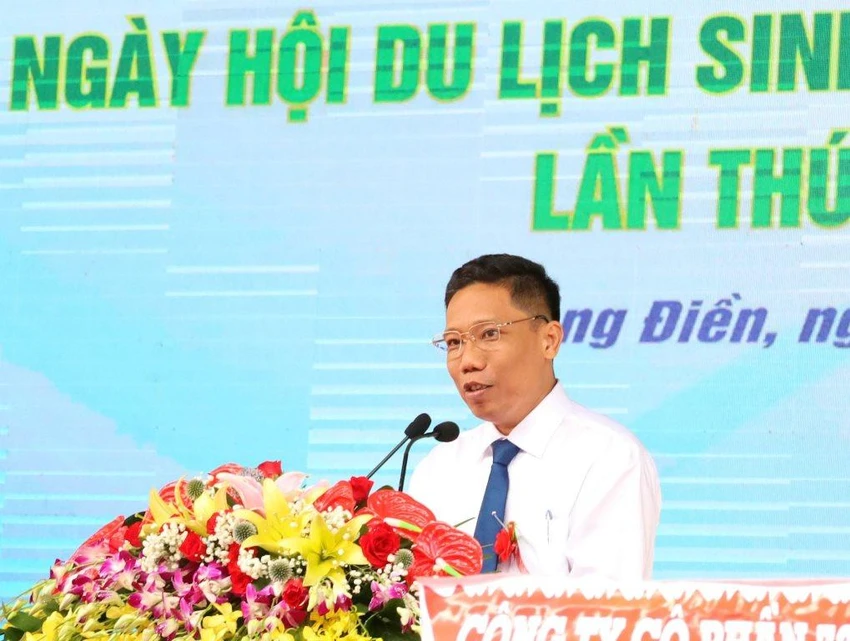 Phó Chủ tịch UBND TP Cần Thơ, Nguyễn Thực Hiện phát biểu tại buổi lễ. Ảnh: Trung Phạm