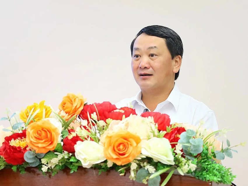 Ông Hầu A Lềnh - Bộ trưởng, Chủ nhiệm Ủy ban Dân tộc của Chính phủ phát biểu khai mạc hội nghị. Ảnh: CTV Ông Hầu A Lềnh - Bộ trưởng, Chủ nhiệm Ủy ban Dân tộc của Chính phủ phát biểu khai mạc hội nghị. Ảnh: CTV