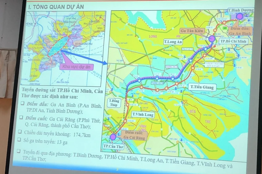 Một nội dung bên lề của hội nghị là tọa đàm về Dự án đường sắt TP.HCM - Cần Thơ. Ảnh: NHẪN NAM Một nội dung bên lề của hội nghị là tọa đàm về Dự án đường sắt TP.HCM - Cần Thơ. Ảnh: NHẪN NAM