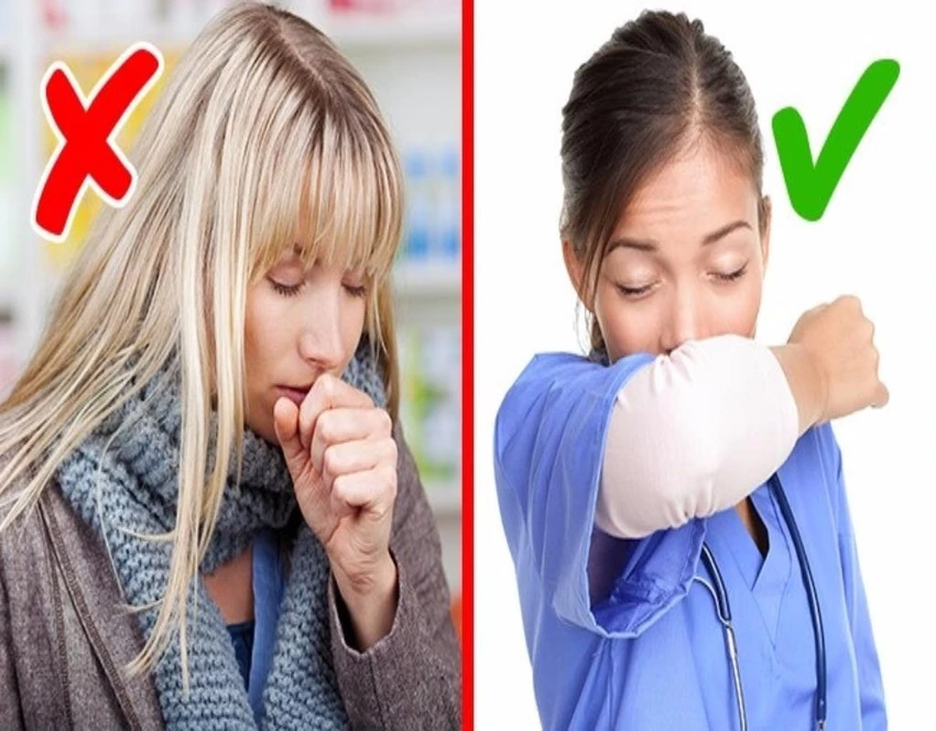 che miệng và mũi khi ho 
