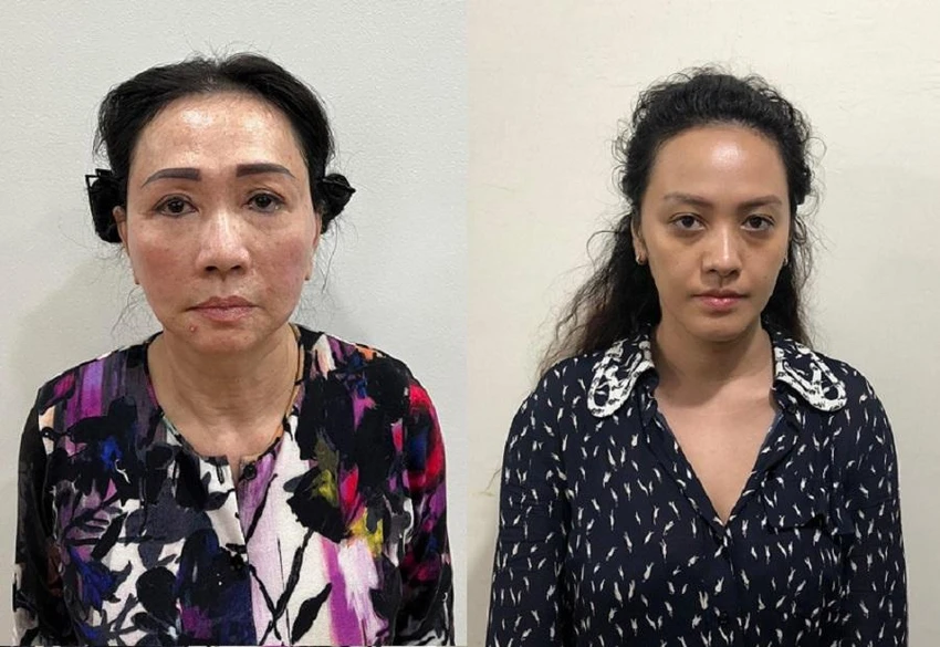 Hai bị can Trương Mỹ Lan (trái) và Trương Huệ Vân