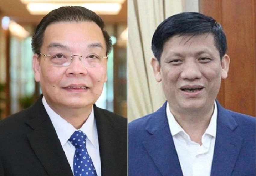 Cựu Chủ tịch UBND Hà Nội Chu Ngọc Anh (trái) và cựu bộ trưởng Bộ Y tế Nguyễn Thanh Long Cựu Chủ tịch UBND Hà Nội Chu Ngọc Anh (trái) và cựu bộ trưởng Bộ Y tế Nguyễn Thanh Long