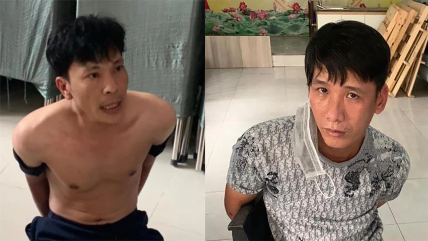 Nguyễn Văn Điệp (trái) và Hoàng Đức Tài bị công an bắt giữ Nguyễn Văn Điệp (trái) và Hoàng Đức Tài bị công an bắt giữ
