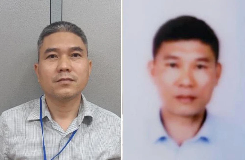 Các bị can từ trái sang phải: Nguyễn Hồng Hải; Lê Viết Cường