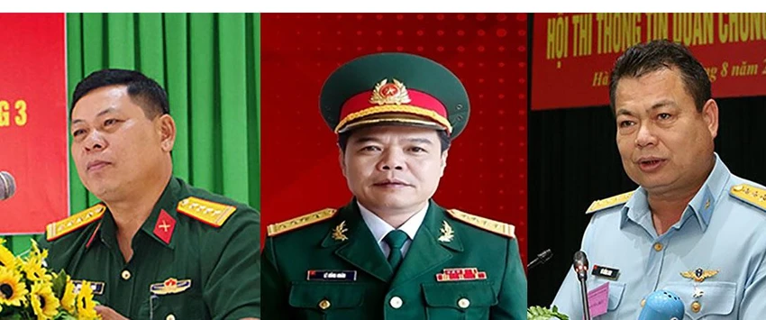 Từ trái qua: Đại tá Quách Văn Nhỏ, Đại tá Lê Hồng Nhân và Đại tá Vũ Hồng Sơn Từ trái qua: Đại tá Quách Văn Nhỏ, Đại tá Lê Hồng Nhân và Đại tá Vũ Hồng Sơn