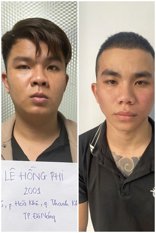Phi, Sinh tại cơ quan điều tra. Ảnh: CA Phi, Sinh tại cơ quan điều tra. Ảnh: CA