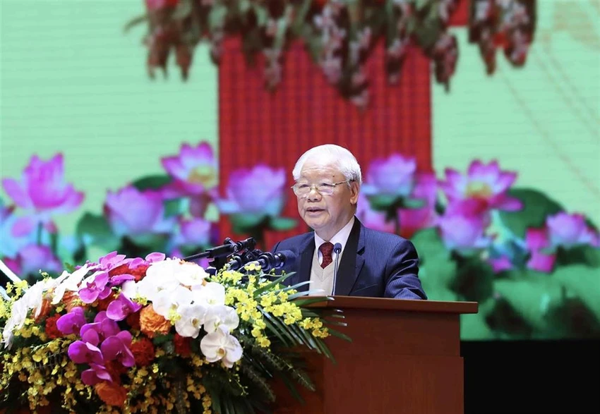 Tổng Bí thư Nguyễn Phú Trọng phát biểu tại Lễ kỷ niệm. Tổng Bí thư Nguyễn Phú Trọng phát biểu tại Lễ kỷ niệm.