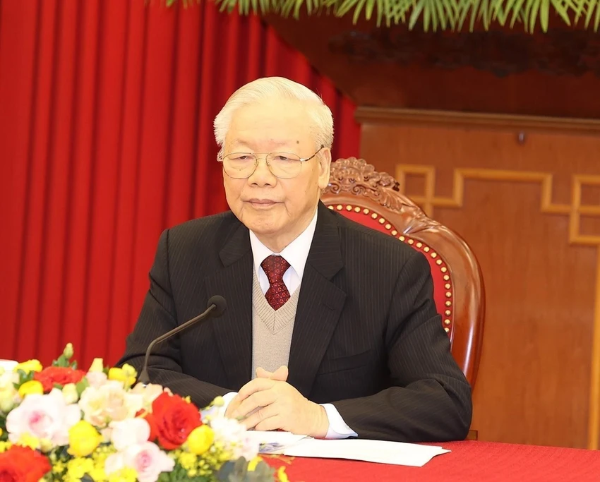 Tổng Bí thư Nguyễn Phú Trọng điện đàm cấp cao với Tổng thống Hoa Kỳ Joe Biden. (Ảnh: Trí Dũng/TTXVN) Tổng Bí thư Nguyễn Phú Trọng điện đàm cấp cao với Tổng thống Hoa Kỳ Joe Biden. (Ảnh: Trí Dũng/TTXVN)
