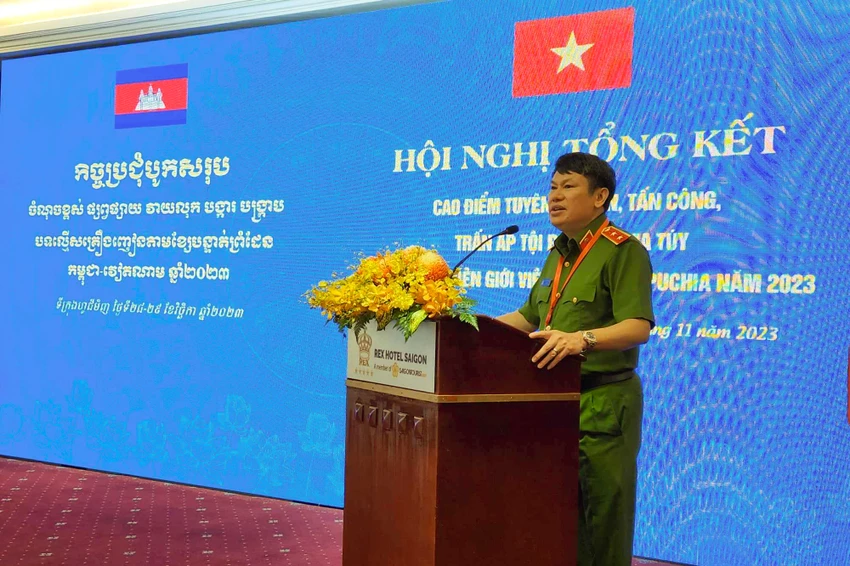 Trung tướng Nguyễn Văn Viện thông tin về tội phạm ma túy dọc tuyến biên giới Việt Nam - Campuchia.