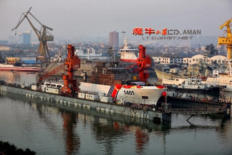 Tàu CCG-1401 trước khi rời xưởng để thực hiện sứ mệnh đầu tiên ở Biển Đông.