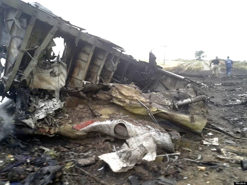 Hiện trường rơi máy bay. Ảnh:Reuters. o-MH17-900-9523-1405662622.jpg