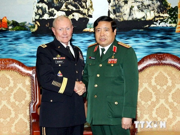 Bộ trưởng Quốc phòng tiếp Chủ tịch Hội đồng Tham mưu trưởng Mỹ ảnh 1