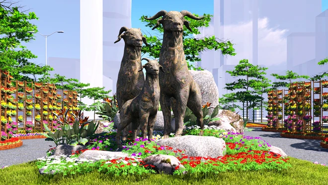 Phối cảnh đường hoa Tết Ất Mùi 2015 tại Sài Gòn ảnh 2