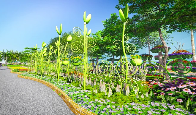 Phối cảnh đường hoa Tết Ất Mùi 2015 tại Sài Gòn ảnh 3