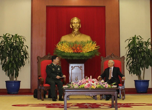 Tổng Bí thư Nguyễn Phú Trọng tiếp Thượng tướng Thường Vạn Toàn. Ảnh Mod.gov.vn Tổng Bí thư Nguyễn Phú Trọng tiếp Thượng tướng Thường Vạn Toàn. Ảnh Mod.gov.vn