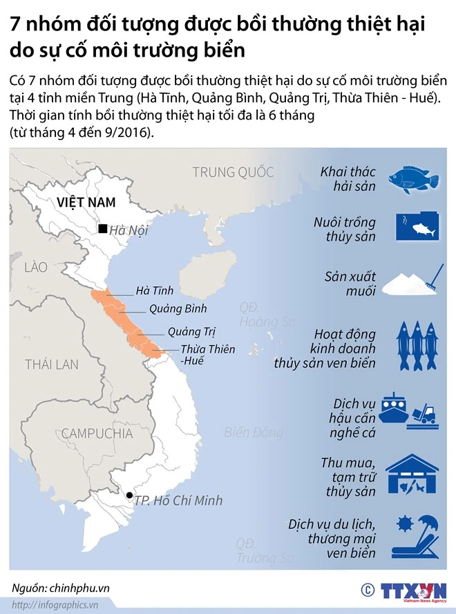 Infographic: 7 nhóm được bồi thường do sự cố cá chết ảnh 1